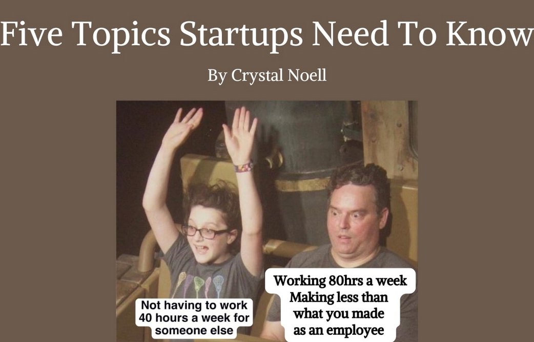 Five Topics Startups Need To Know